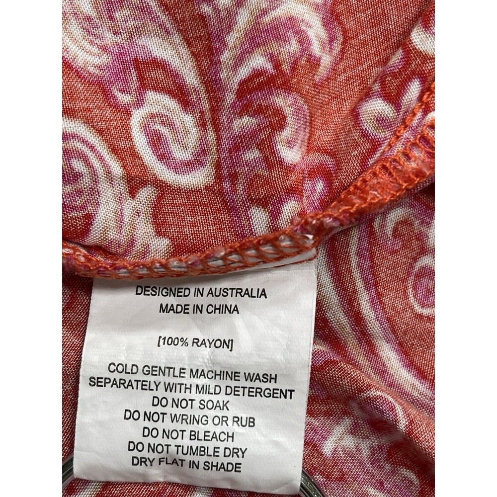 Abel The Label Maxi Dress Women Red Floral Vacay Boho Beach Boho Resort Size XS - Picture 5 of 7